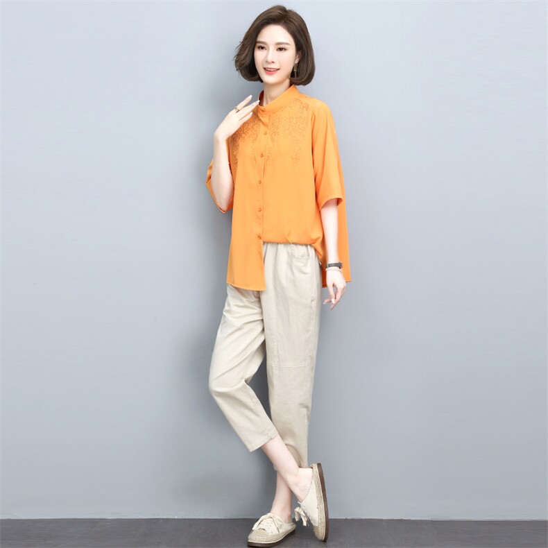 2022夏季新款时尚刺绣两件套优雅气质女装套装显瘦修身设计,女装套装/套裙,依恋蒂丝