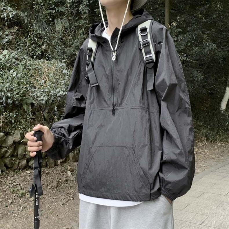 夏季户外山系连帽防晒服轻薄凉爽透气皮肤衣男女款F045-P38，男装夹克，星座308B-1