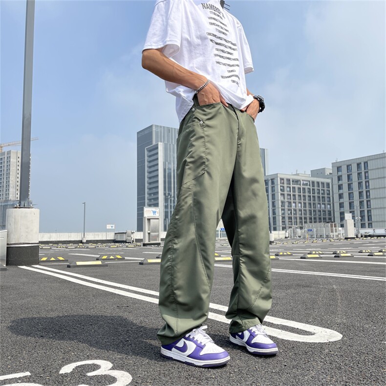 夏秋新款男士时尚潮流立体裁剪大口袋休闲裤慵懒风阔腿裤K026/P40,男装休闲裤,星座506