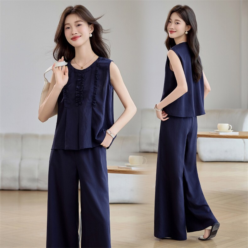 现货3273-P165-K218新款法式宽松上衣配阔腿裤,女装套装/套裙,浙宝210（原浙宝191）
