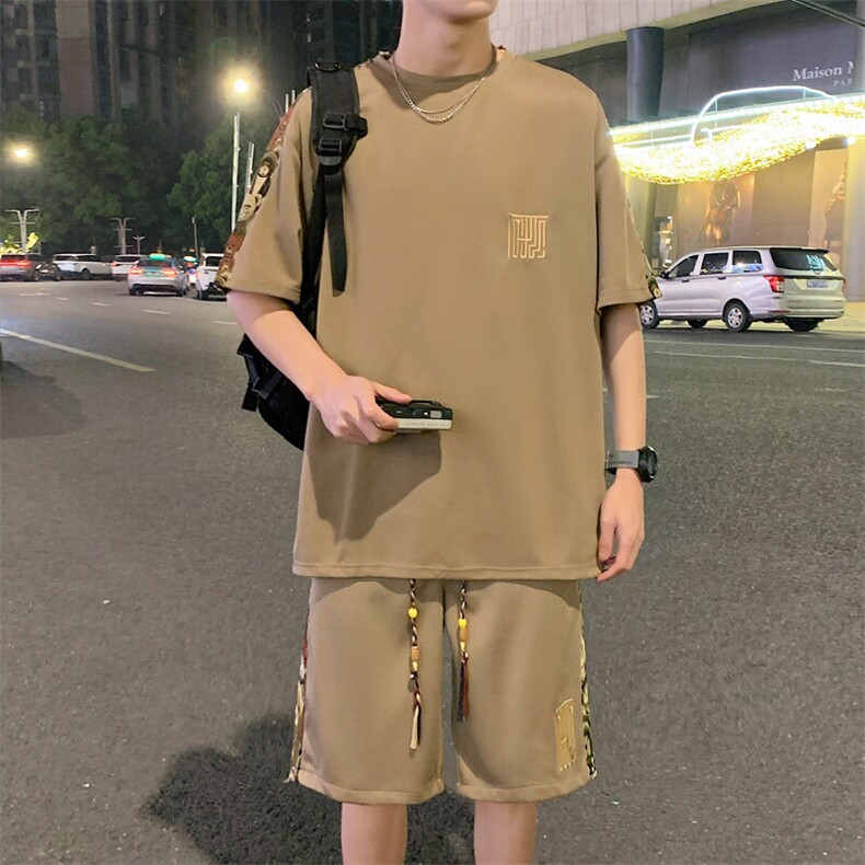 ！2025夏季新款男士风短袖套装百搭一套TZH246特P45,男装T恤,电商B220