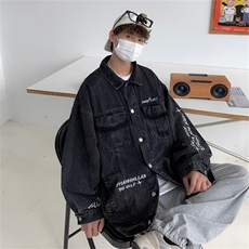 春秋季潮牌宽松休闲夹克上衣高街ins潮流牛仔外套男士W5761-P70，男装夹克，星座512-2