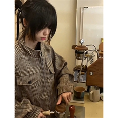 有货美式复古千鸟格外套男秋冬高级感老钱哈灵顿夹克LB9600-p75，男装夹克，星座1008