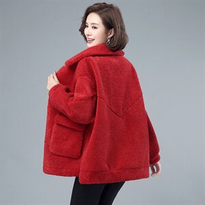 小个子毛呢外套女短款2021春秋新款颗粒绒韩版加厚呢子大衣妈妈装图片