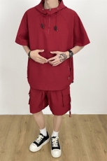 直播~泡泡格短袖短裤休闲套装A468特P60控108，男装牛仔裤，电商A309