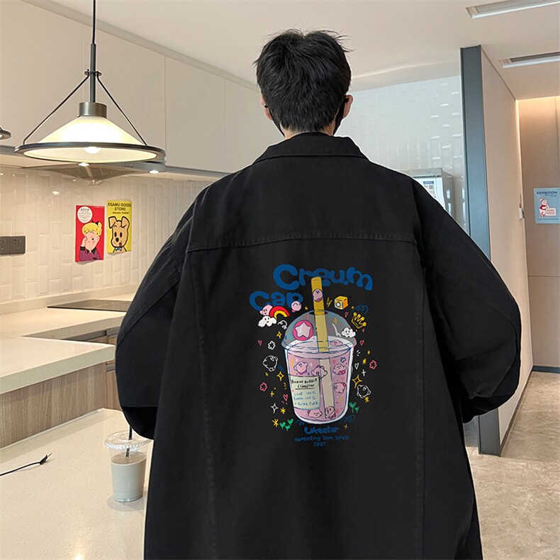 牛仔夹克男大码牛仔外套男茄克 NJ77332-P60加绒款-P75图片