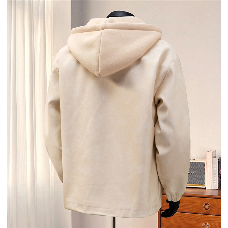 1假两件复古金属装饰大码M-5XL面层：PU皮夹克男JK77767P108，男装夹克，星座226-2