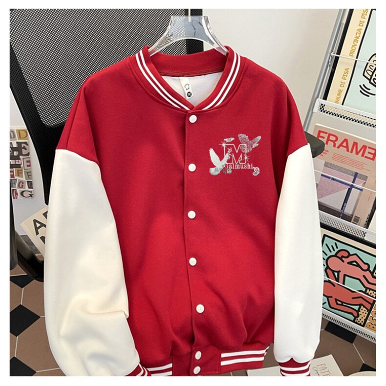J9933-P70美式嘻哈高质量刺绣宽松潮牌棒球服夹克图片