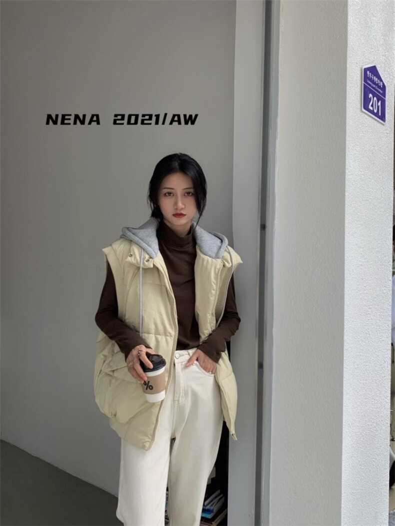 帽子拼接马甲，女装马甲，里奈(1F)