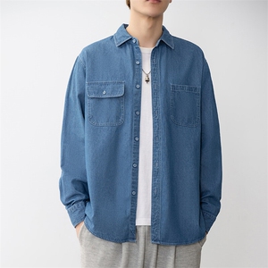 25年春季长袖衬衫工装潮流牛仔衬衣宽松现货DS-C323-1-N85-批49