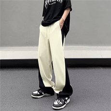 长裤休闲裤男夏季宽松型时尚潮牌直筒条纹青春裤潮气质KK091-36，男装休闲裤，星座911-3