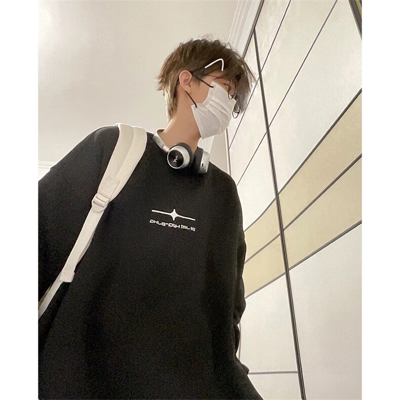 抖音得物现货高品质美式宽松圆领印花卫衣新款重磅卫衣ADY104,男装卫衣,电商A443