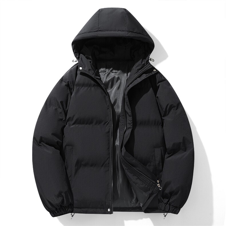 1506-1/M9021高品质/P74冬装连帽加厚松紧抽绳棉衣棉服男女宽松图片