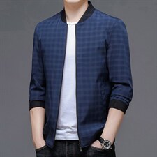 2023年秋季新款夹克男士中年潮流时尚男装上衣商务休闲薄款外套，男装夹克，电商B212（原钱塘6029）
