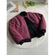 酒红丝绒加厚棉服双面穿807-3-JKM203-P108，男装棉衣，星座807-3