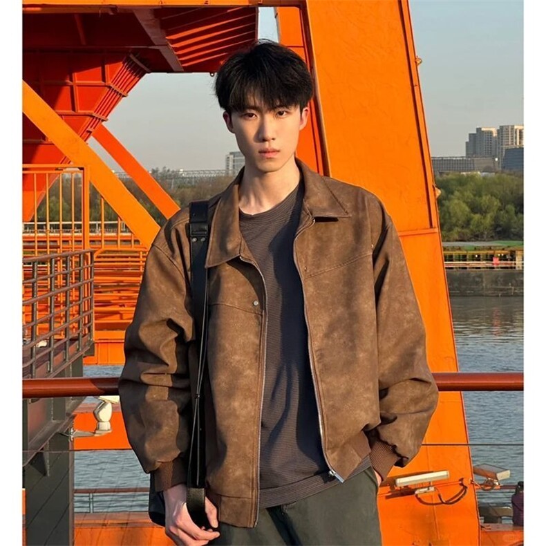 3色翻领夹克男春秋季新款高街学生棒球服宽松外套潮JKF224，男装夹克，星座516A