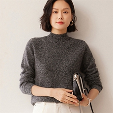 2025秋冬新款35%山羊绒女士7针花纱半高领羊绒衫，女装羊绒衫，拓驰羊绒