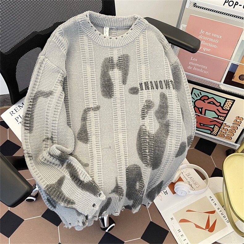 美式扎染毛衣套头毛衣  M5203 P55图片