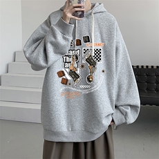 连帽卫衣男大码运动服帽衫外套WY2282-P35加绒款-P40，男装卫衣，电商A040
