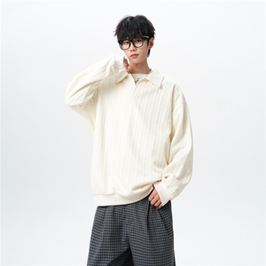 假两件卫衣男秋冬加绒加厚提花无帽打底衫宽松大码上衣WY008加绒图片