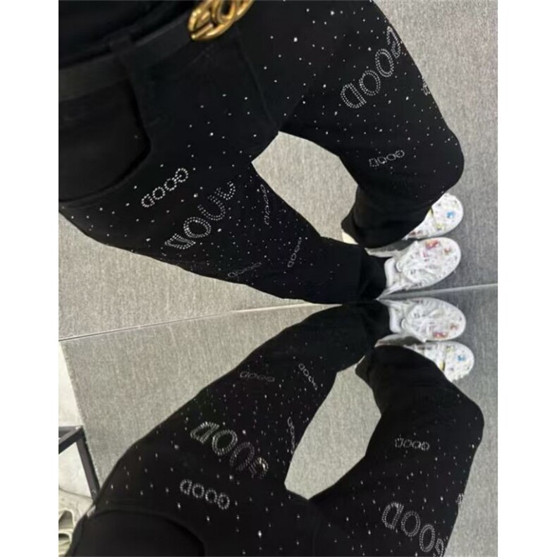 字母烫钻刺绣新款牛仔裤男修身时尚小脚弹力轻奢裤子NT18,男装牛仔裤,星座1116A（原606A-3）