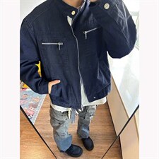 26春装高品质老钱风立领夹克外套男女美式潮牌拉链工装风宽松上衣，男装夹克，电商A486