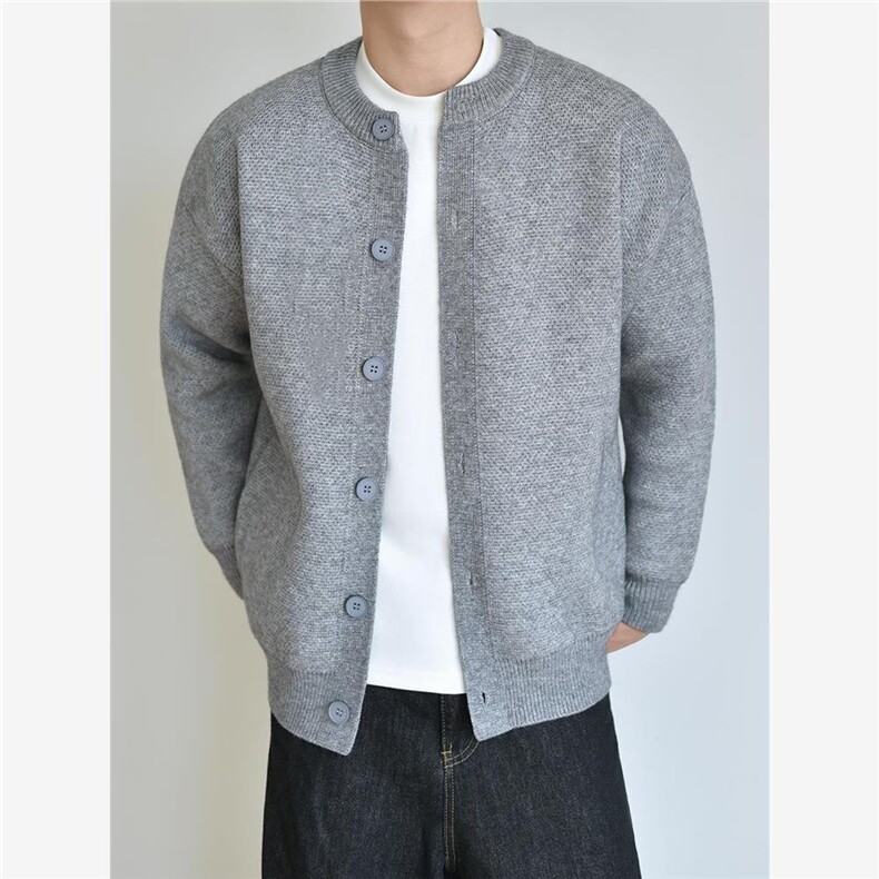 网图M2802-特P60简约开衫毛衣男秋季美式潮牌针织外套，男装针织衫/毛衣，电商D310B