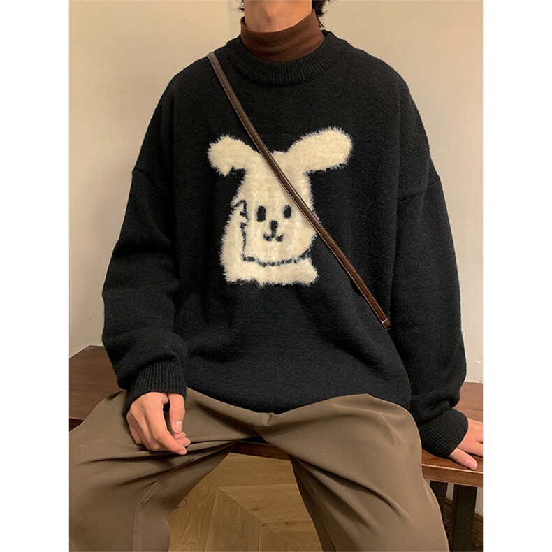 8XL-M兔年卡通红色圣诞毛衣男针织衫特大码MY1202P58控78,男装针织衫/毛衣,电商D206-1