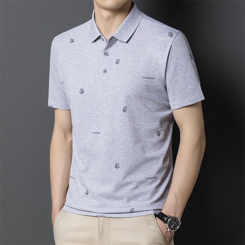 POLO衫男上衣半袖男装印花T恤潮牌休闲翻领爸爸短袖男BL9888-P50,男装Polo衫,星座1105-3