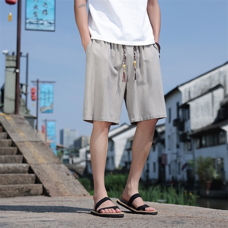 亚麻纯色宽松休闲五分裤808-特P35,男装牛仔裤,星座816A（原B366）