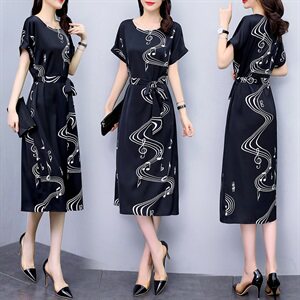 连衣裙通勤2022年夏季韩版中腰时尚显瘦大方，女装连衣裙，时尚俏佳人