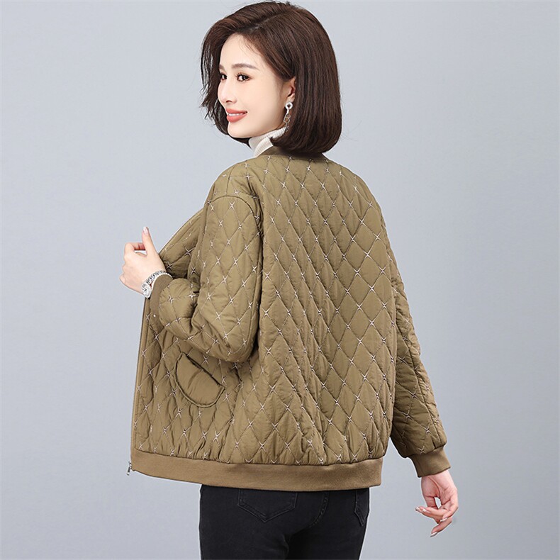 全年备货不下架~2023冬季新款菱格棉衣绗线轻薄款棉服,女装棉衣/棉服,忆绮罗