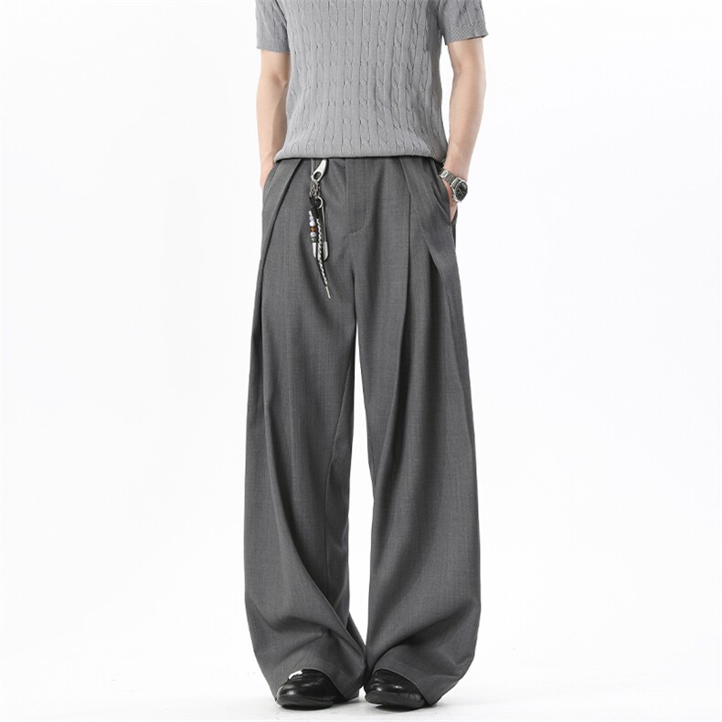 2026春季新款无影墙美式打褶廓形西裤M-5XLHK26013-特P35，男装西裤，电商A022