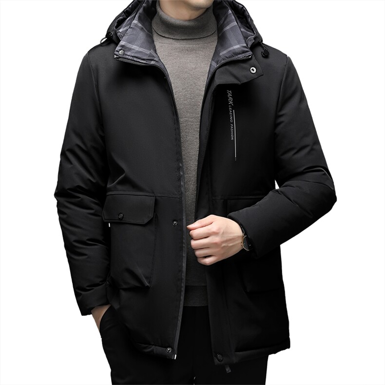 QN2204钱塘2020-2中年男士商务休闲简约连帽冬季厚款棉衣P85,男装棉衣,钱塘207-2