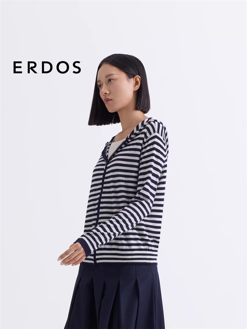 2025年夏季常规款通勤开衫单件长袖拉链帽领时尚百搭针织衫，女装针织衫/毛衣，绒崒