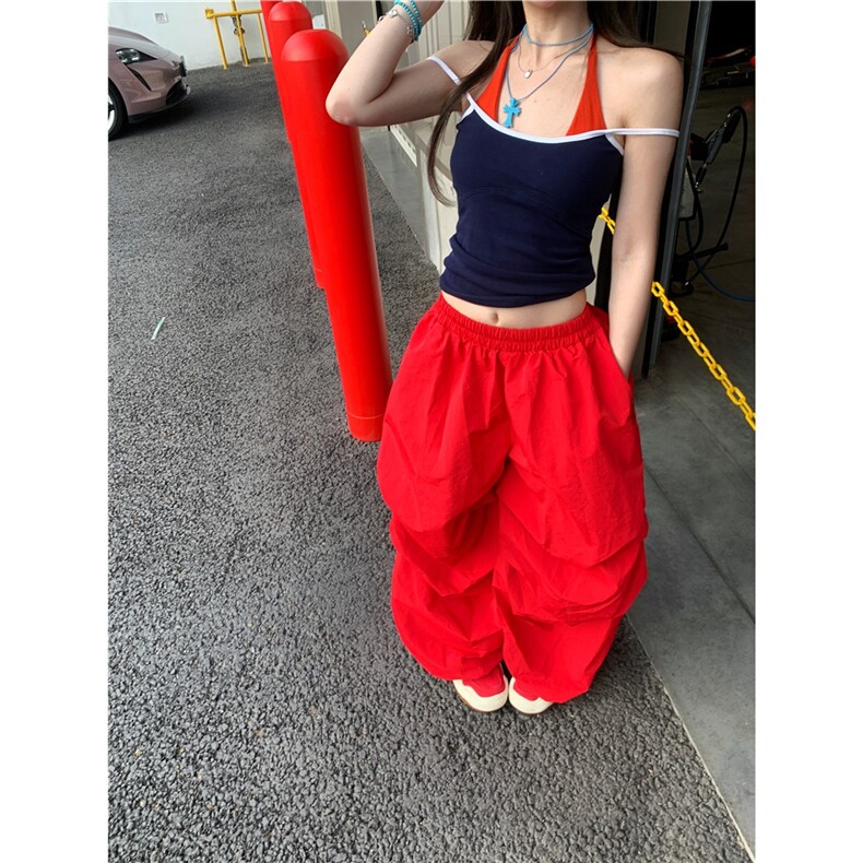 NECOYEP美式复古慵懒松弛感阔腿休闲裤男女宽松休闲简约拖地长裤,男装休闲裤,星座506A