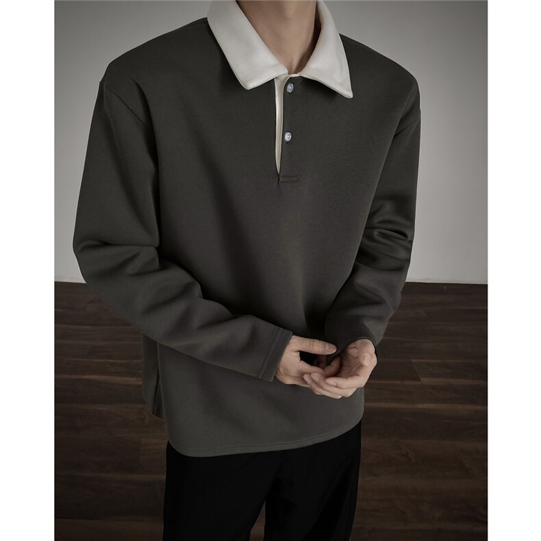 秋季新款拼接POLO衫卫衣重磅400克PL2551-特批40控78,男装卫衣,电商A072