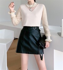 蕾丝拼接小衫，其它，依诺阁