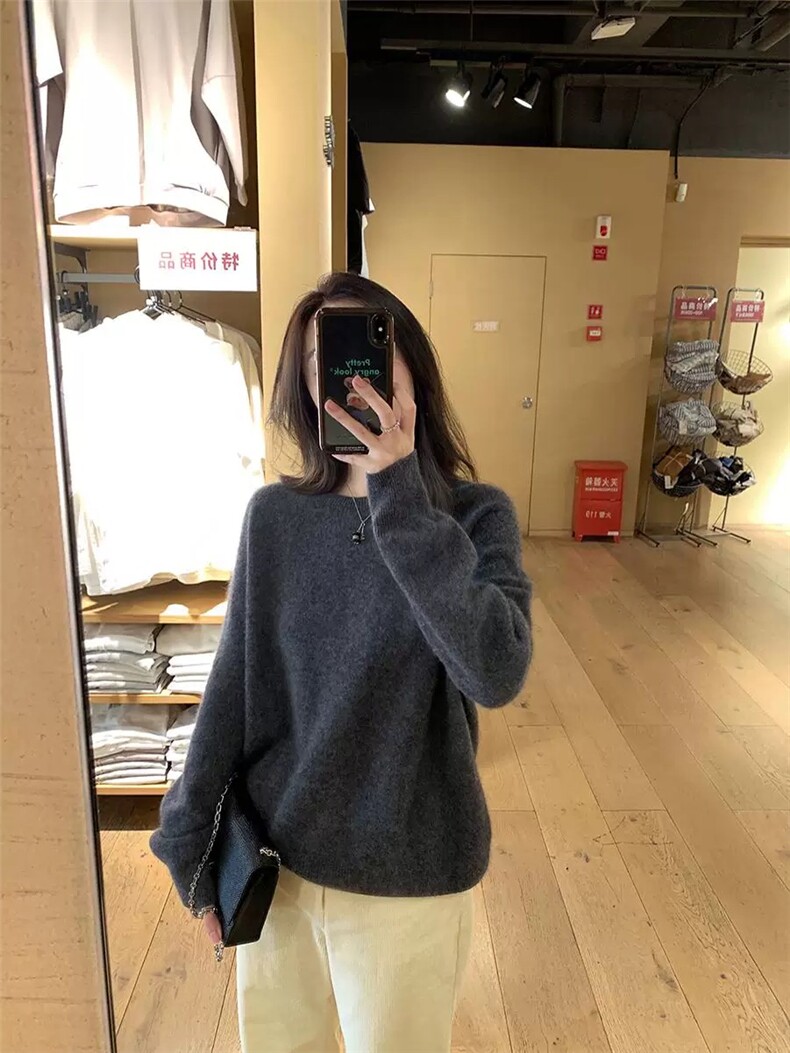 女士羊毛衫套头单件长袖圆领纯色羊毛,女装羊毛衫,恩泰羊绒