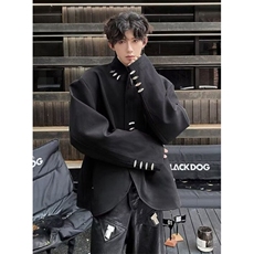 新中式西装外套男设计感金属扣垫肩西服立领中山装XZ98，男装西服套装，星座1116A（原606A-3）