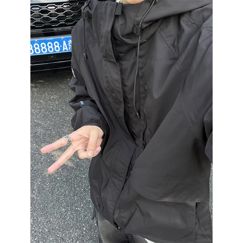 秋季美式冲锋衣男单冲户外运动休闲百搭登山服连帽F9596-特价45图片