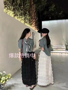 牛仔套装两件套图片