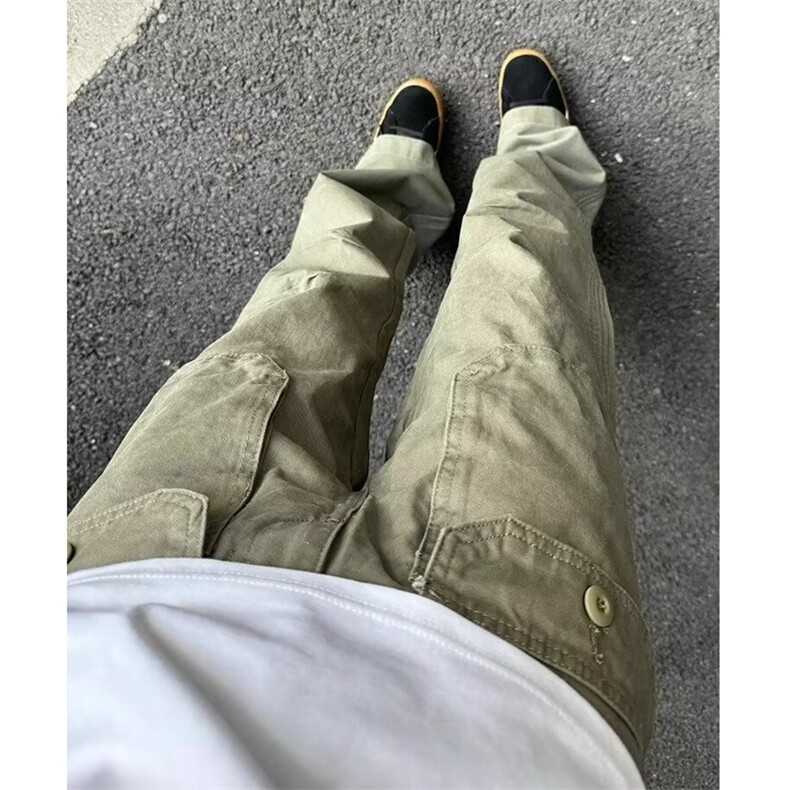 美式做旧口袋水洗立体剪裁男女同款直筒工装裤复古长裤k1803-P60,男装工装外套,星座910B
