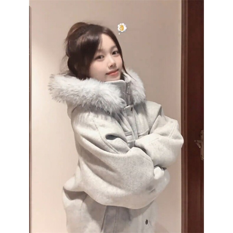 潮流毛领连帽棉衣男女情侣款冬季加厚保暖呢子棉衣服外套JKA505,男装棉衣,星座516A
