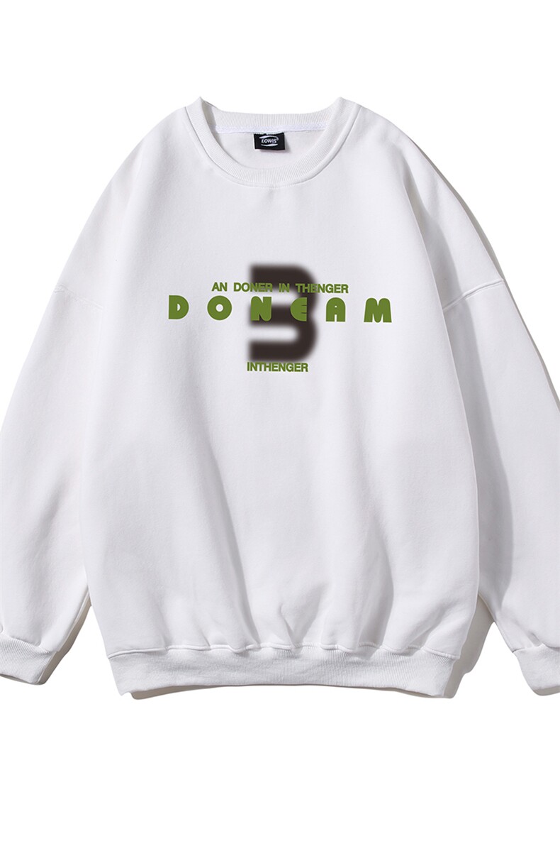 白底新款秋季时尚百搭宽松字母印花圆领卫衣W1037P30控48,男装卫衣,电商A247-1