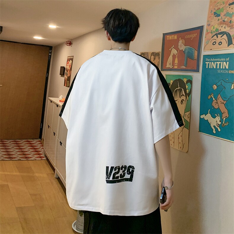 B239-V1028-P43夏季拼色字母印花短袖T恤男,男装T恤,星座514-2(原B239)