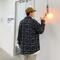 2021春秋季新款男士衬衫宽松复古潮流韩版衬衣202-7-GC05，男装衬衫，星座1302