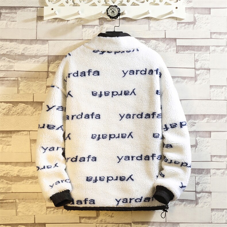 703-Y253-P118冬季高品质定制印花羊羔毛拼色外套双面穿高街,男装棉衣,星座703