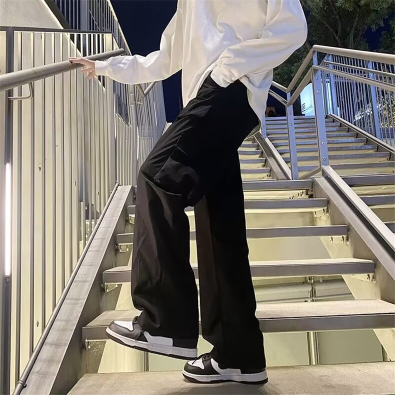 机能工装裤男士夏季大码宽松直筒阔腿美式潮牌男生A973-P40,男装休闲裤,星座1109-3