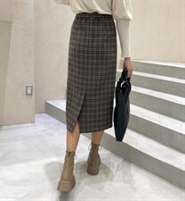 高品质格子半身裙，女装半身裙，Balance Studio